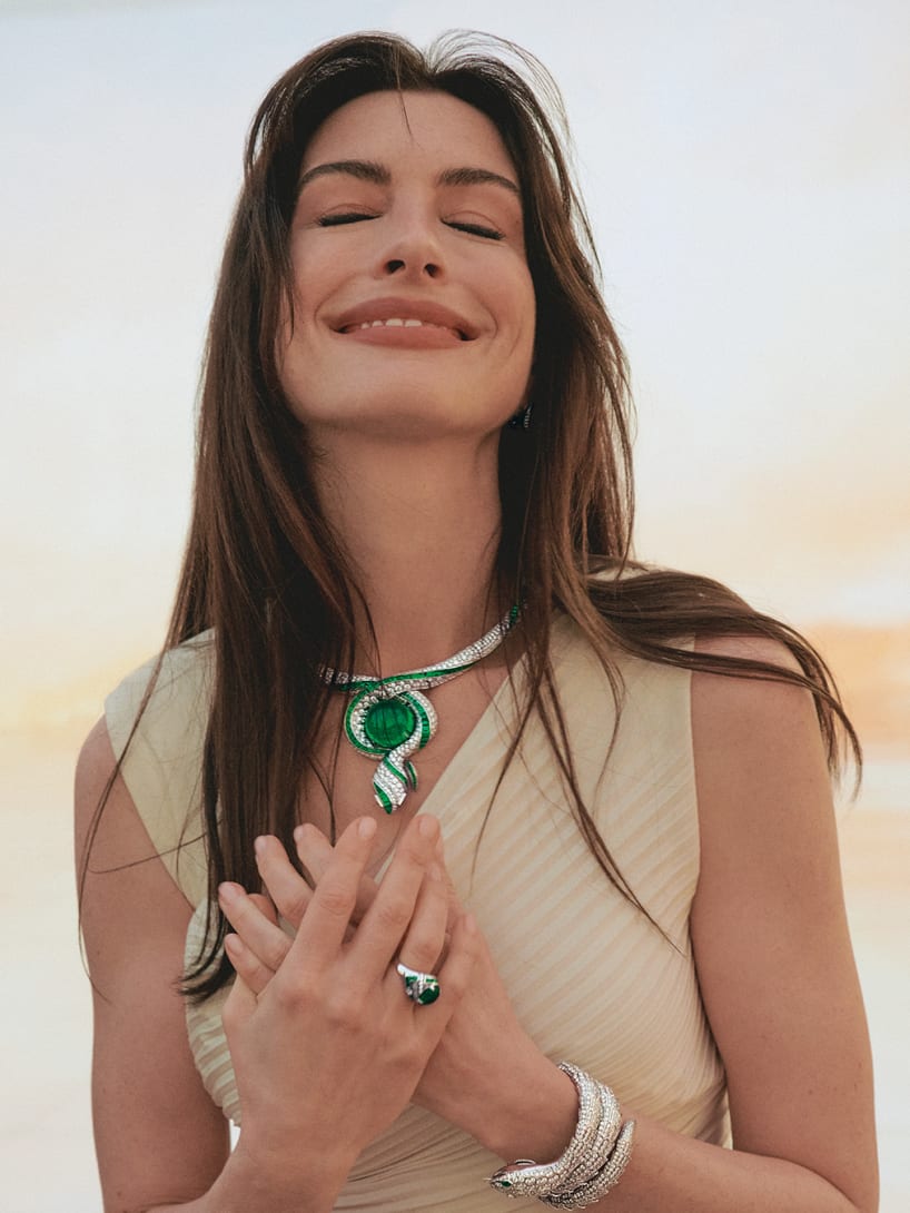 Anne Hathaway on the set of Eternally Reborn Campaign.