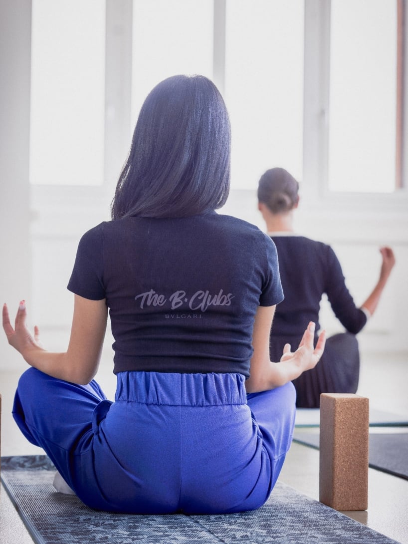 Bulgari employee during a Yoga class organized for the B-Club initiatives
