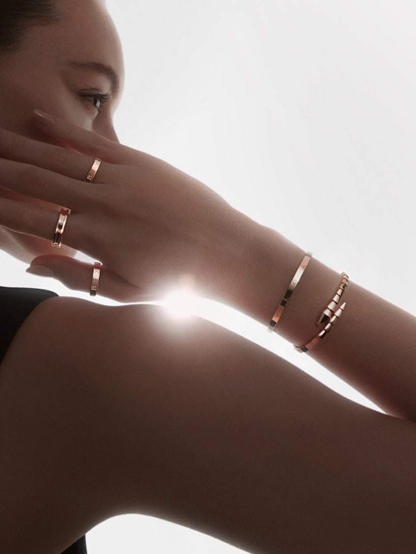 Model wearing B.zero1 jewels.
