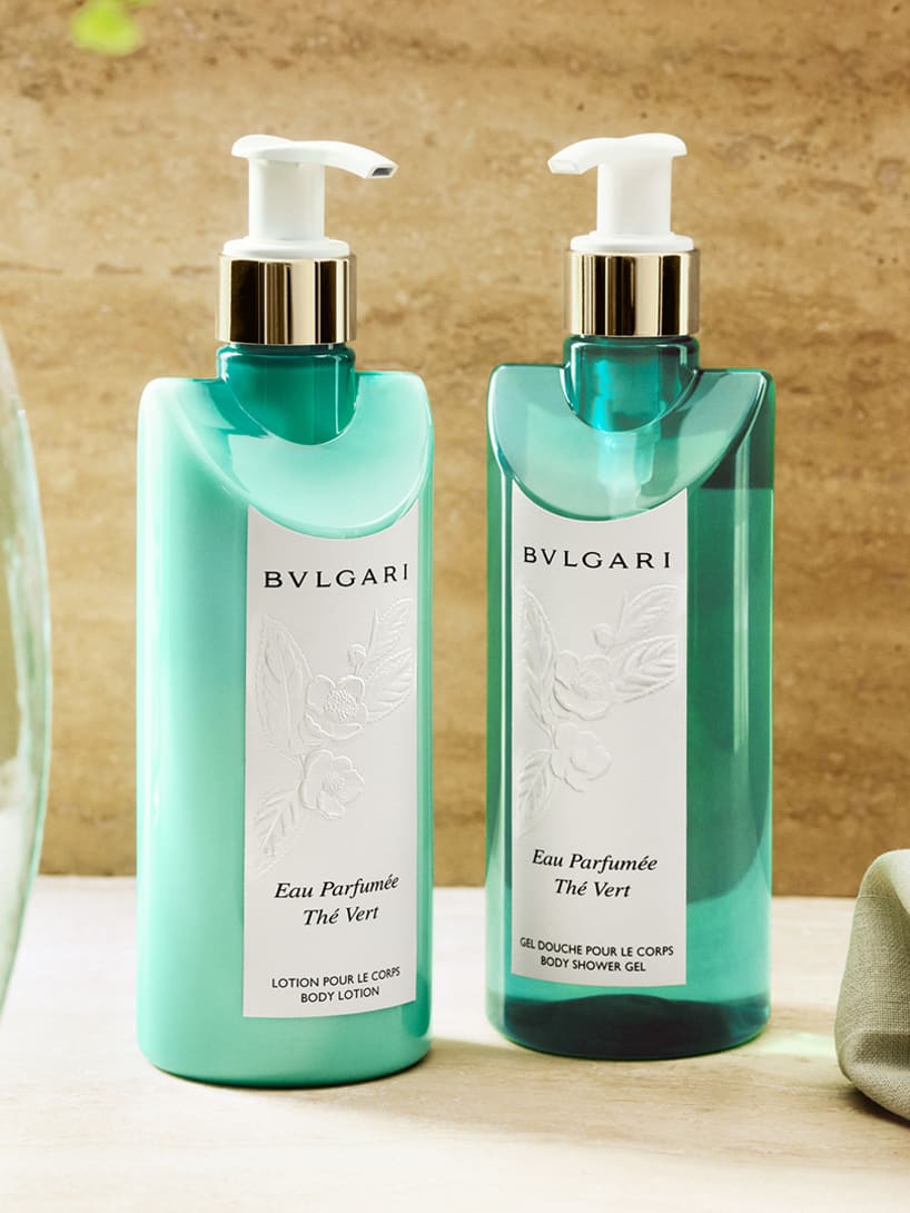 image of Eau Parfumée Thé Vert and Eau Parfumée Thé Blanc scented Body Shower Gel and Body Lotion
