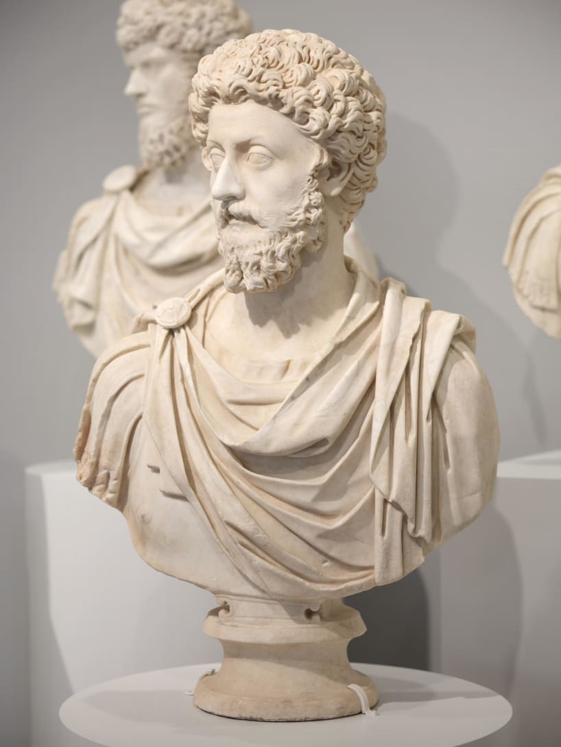 Bust of a man, part of the Torlonia Collection, on display at the Myth and Marble exhibition.