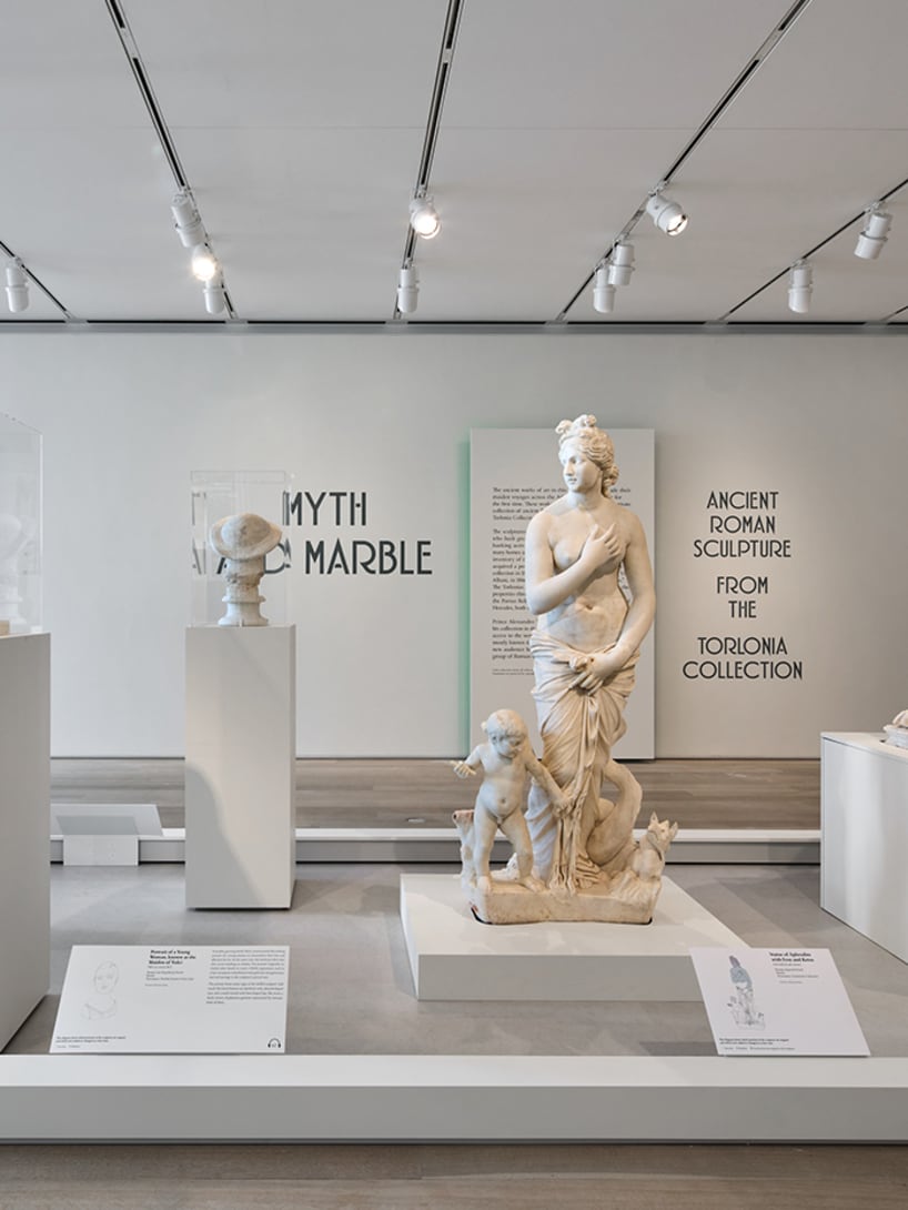 Ancient sculptures from the Torlonia Collection exhibited at the Art Institute of Chicago.