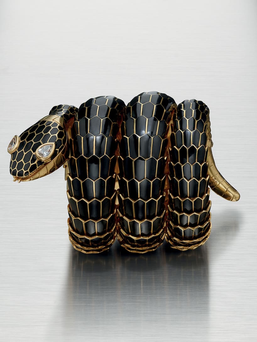 Serpenti bracelet-watch in gold with enamel and diamonds, ca. 1970. Bvlgari Heritage Collection