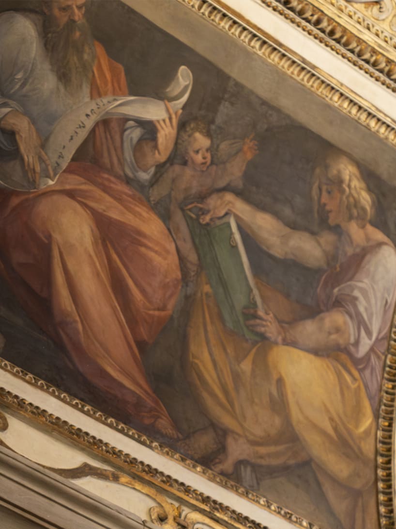 Frescoes and relamping intervention funded by Fondazione Bvlgari inside San Luigi dei Francesi church.