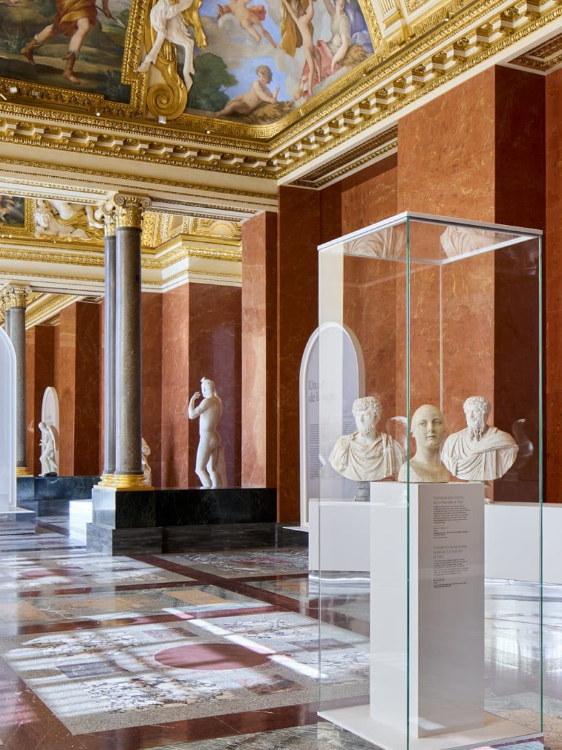 Ancient Roman sculptures from the Torlonia Collection on display at the Louvre, Denon Wing.