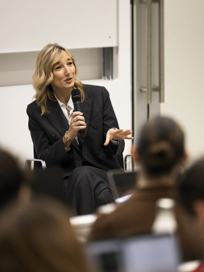 Laura Burdese at the STC masterclass in Bocconi University.