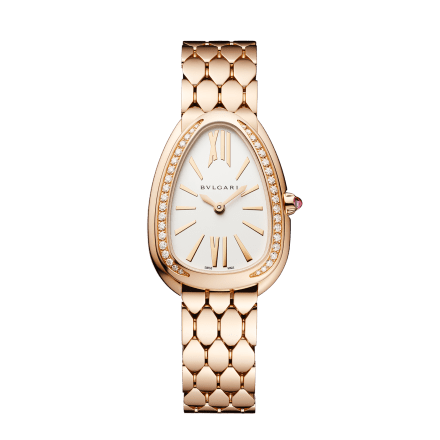 Rose gold Serpenti Seduttori Watch White with Diamonds 103146