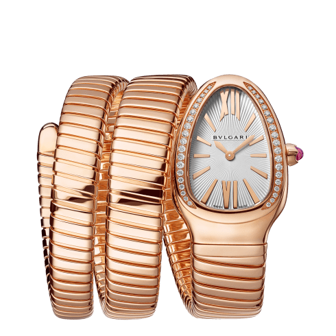 BVLGARI　SW-SW3 Rose gold Serpenti Tubogas Watch White with Diamonds 103002 | Bvlgari