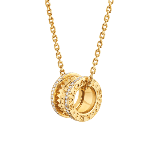 Yellow gold B.zero1 Necklace with 0.38 ct Diamonds | Bvlgari