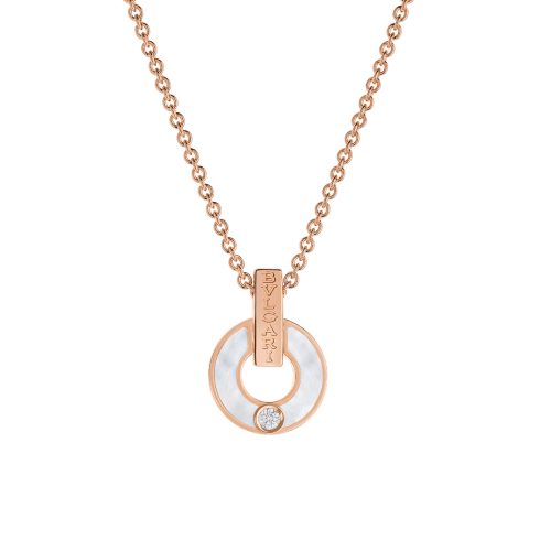 Rose gold Bvlgari Bvlgari Necklace with 0.06 ct Diamonds, Mother