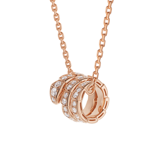 BVLGARI ローズゴールド ネックレス ピンクゴールド セルペンティ ヴァイパー ネックレス に 0.63 カラット