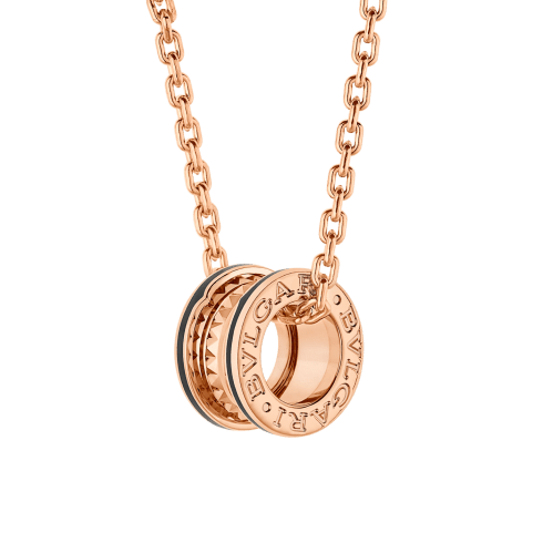Rose gold, Ceramic B.zero1 Necklace 358350 | Bvlgari