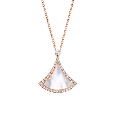 BVLGARI ネックレス Rose gold Divas' Dream Necklace with 0.5 ct Diamonds, Mother of