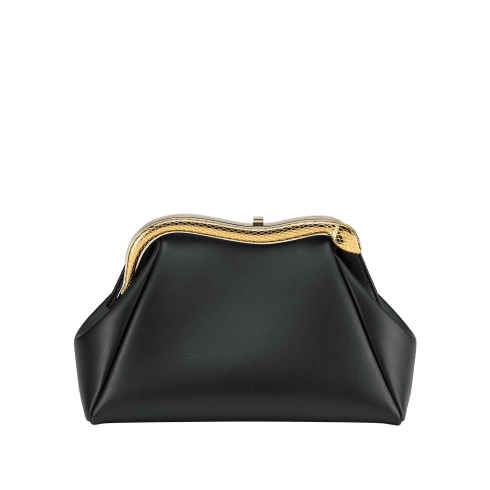 Black Calf leather Serpentine Pouch 292201 | Bvlgari