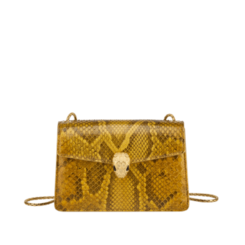 Gold Python leather Serpenti Forever Crossbody Mini Bag 292592