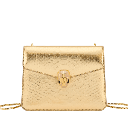 Gold Python leather Serpenti Forever Crossbody Bag 293372 | Bvlgari