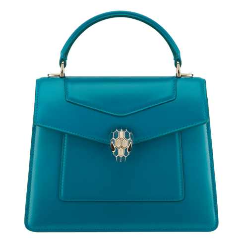 Blue Calf leather Serpenti Forever Medium Top Handle Bag 293664