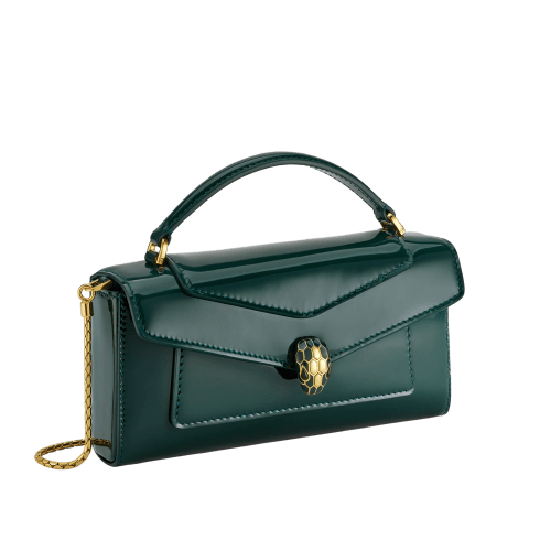 Green Calf leather Serpenti Forever Phone Case 294325 | Bvlgari