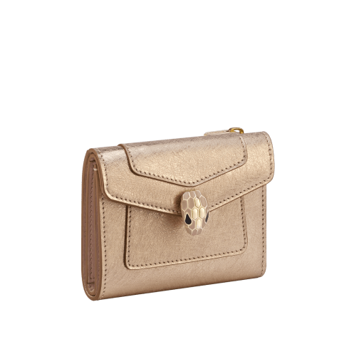 Light Gold Calf leather Serpenti Forever Trifold Wallet 294384