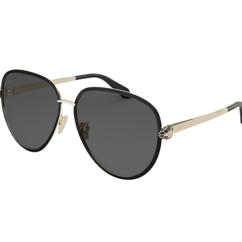 BVLGARI☆ツーポイントサングラス127-T-S Pilot, Rectangular Black Serpenti Sunglasses 904370 | Bvlgari