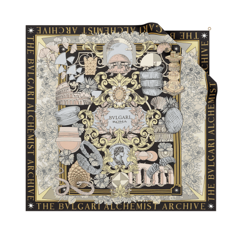 Black Silk Heritage Scarf 246221 | Bvlgari