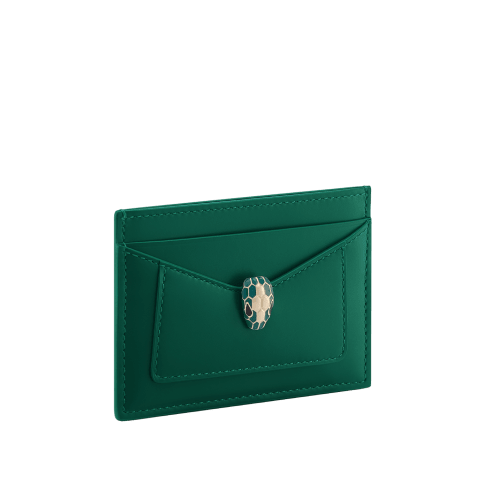 Green Calf leather Serpenti Forever Card Holder 294604 | Bvlgari Green Calf leather Serpenti Forever Card Holder 294604 | Bvlgari