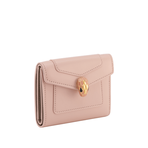 Pink Calf leather Serpenti Forever Trifold Wallet 294593 | Bvlgari