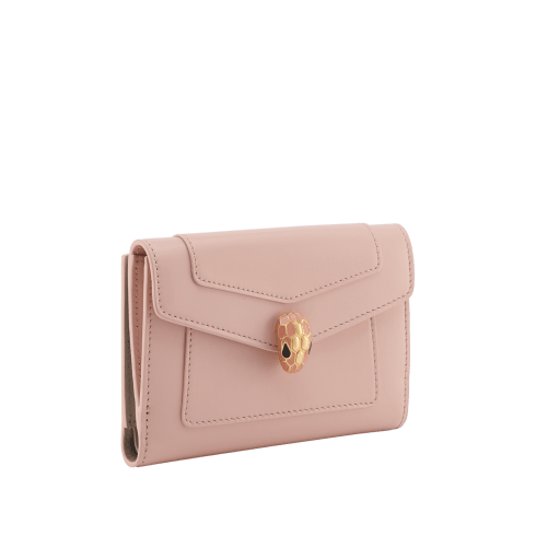 Pink Calf leather Serpenti Forever Compact Wallet 294590 | Bvlgari