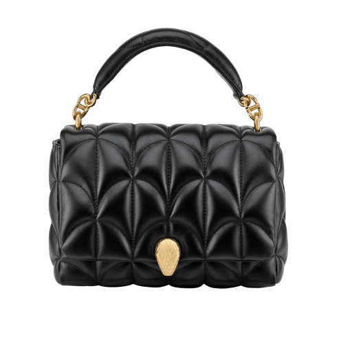 Black Calf leather Serpenti Sugarloaf Shoulder Bag 294270 | Bvlgari