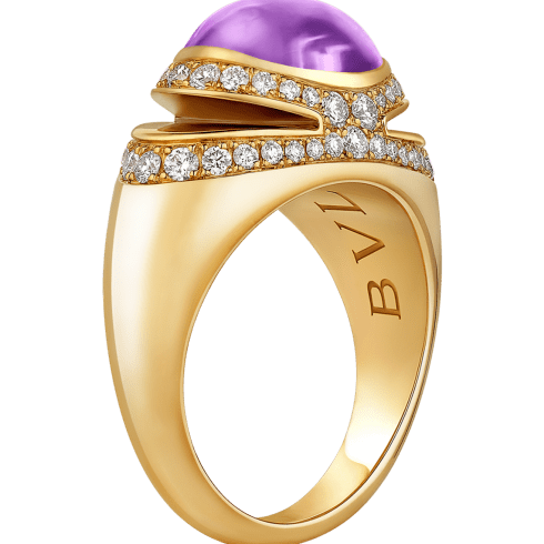 BVLGARI クリスタリン/アメジスト/ゴールデンシトリン 15mlセット Yellow gold Bvlgari Cabochon Ring with 0.55 ct Amethyst | Bvlgari