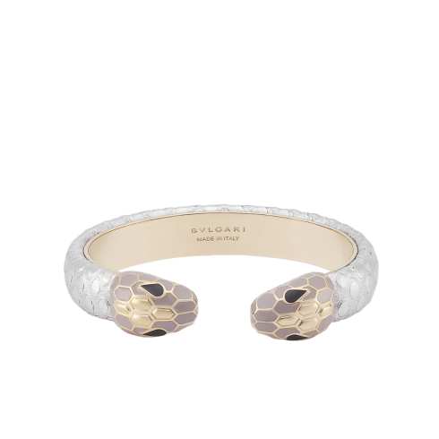 Silver Karung leather Serpenti Forever Leather Bracelet BRACLT-SP