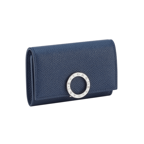 【美品】BVLGARI ロゴクリップ パース カーフレザー 青 ブルー カーフレザー ブルガリ クリップ コインパース 294536 | ブルガリ