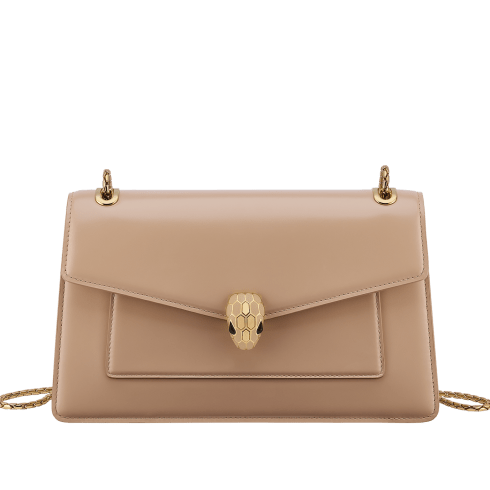 Beige Calf leather Serpenti Forever Shoulder Bag 295075 | Bvlgari