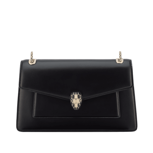 Black Calf leather Serpenti Forever Shoulder Bag 295073 | Bvlgari