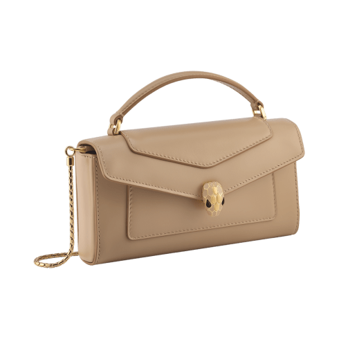 m*e様 BVLGARI ベージュ ハンドバッグ キャンバス Beige Calf leather Serpenti Forever Phone Case 294894 | Bvlgari