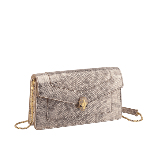 Beige Karung leather Serpenti Forever Chain Pochette 294909 | Bvlgari