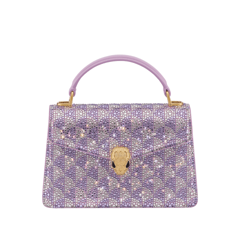Purple Crystals Serpenti Forever Mini Top Handle Bag 295265 | Bvlgari