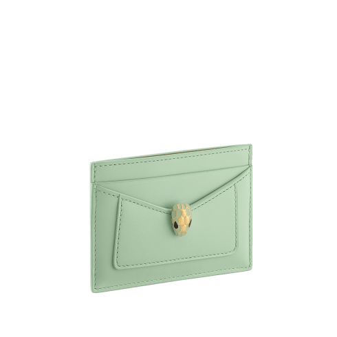 Green Calf leather Serpenti Forever Card Holder 295296 | Bvlgari