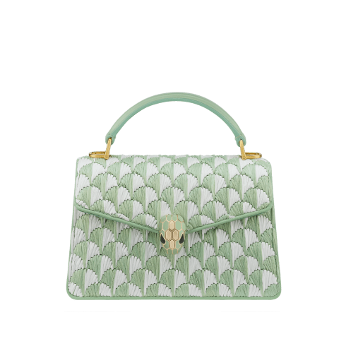 Green Raffia Serpenti Forever Mini Top Handle Bag 295308 | Bvlgari