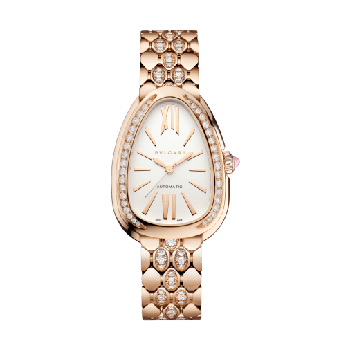 Rose gold Serpenti Seduttori Watch White with Diamonds 103902