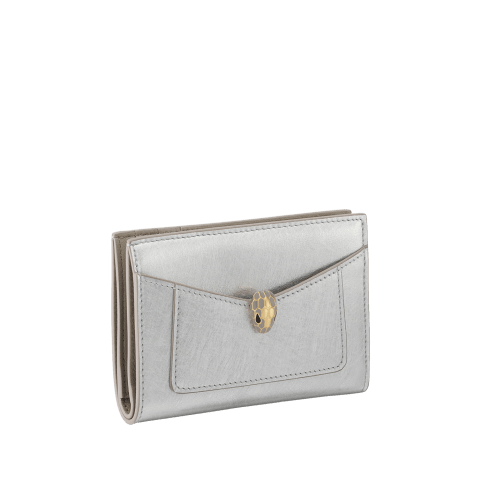 Silver Calf leather Serpenti Forever Folded Card Holder 295500