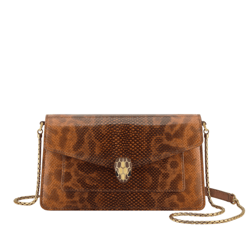Orange Karung leather Serpenti Forever Crossbody Bag 295312 | Bvlgari
