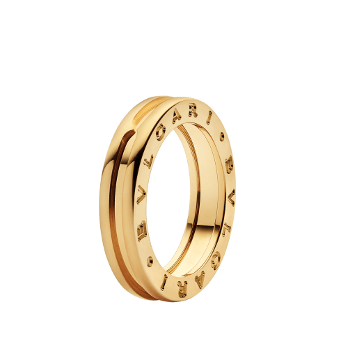 BVLGARI ゴールド ブラック ストライプ リング Yellow gold B.zero1 Ring AN852260 | Bvlgari