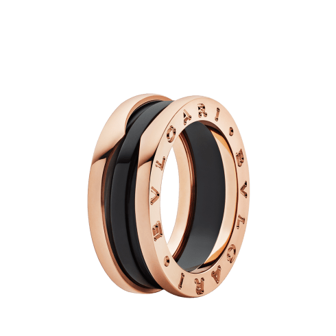 Rose gold, Ceramic B.zero1 Ring AN855962 | Bvlgari