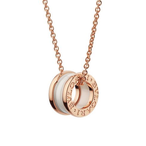 BVLGARI ブルガリ リングモチーフ ネックレス ローズゴールド ピンクゴールド, セラミック ビー・ゼロワン ネックレス 346082 | ブルガリ