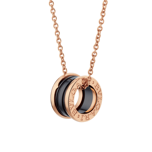 Rose gold, Ceramic B.zero1 Necklace 346083 | Bvlgari