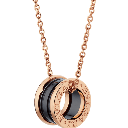 Rose gold, Ceramic B.zero1 Necklace 346083 | Bvlgari