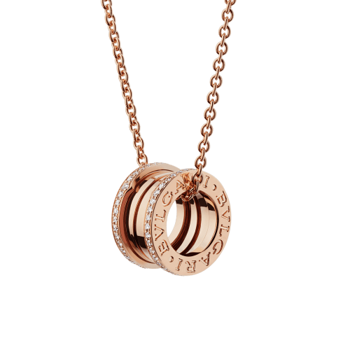 BVLGARI ピンクゴールド ネックレス Rose gold B.zero1 Necklace with 0.38 ct Diamonds | Bvlgari