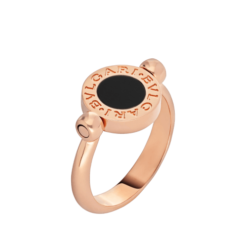 Rose gold Bvlgari Bvlgari Ring with Mother of Pearl, Onyx | Bvlgari