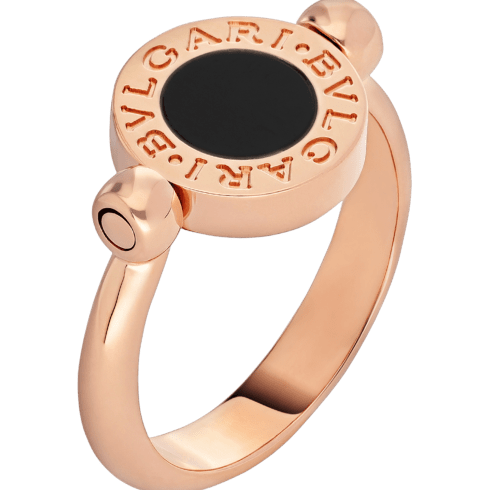 Rose gold Bvlgari Bvlgari Ring with Mother of Pearl, Onyx | Bvlgari
